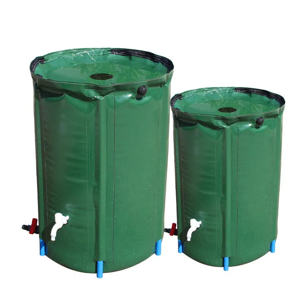 Tear Resistant Outdoor Collapsible PVC Rainwater Collection Barrel for Garden Irrigation
