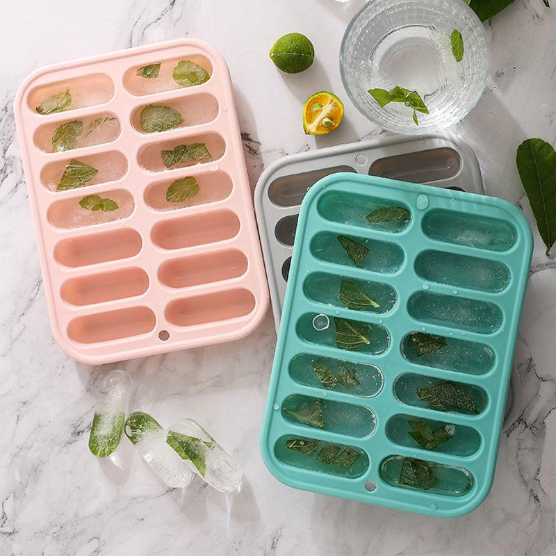 Silicone Ice Cube Tray with Lid BPA Free Easy Release Ice Cube Molds Make Mini Ice Cubes Mold Mould Tray