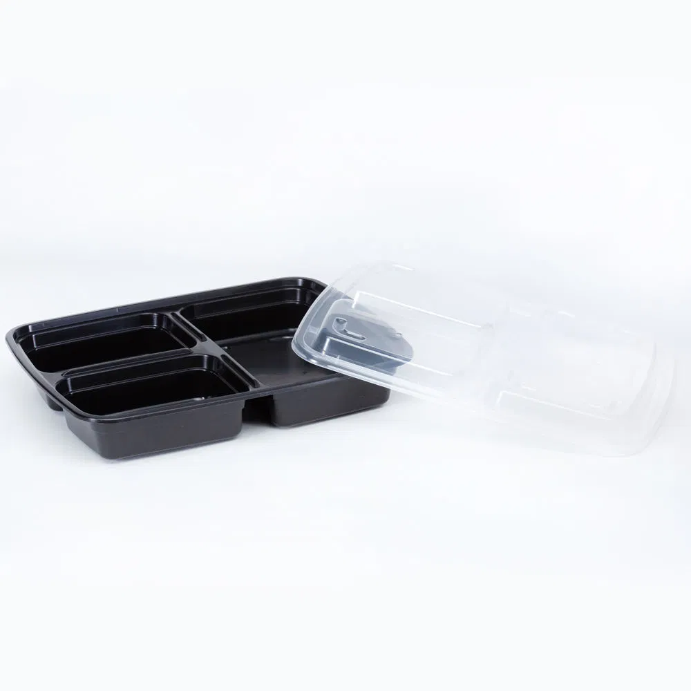 Rectangle Clear Transparent Eco-Friendly Food Grade PP Disposable Plastic Lunch Box Food Containers Lid Microwavable