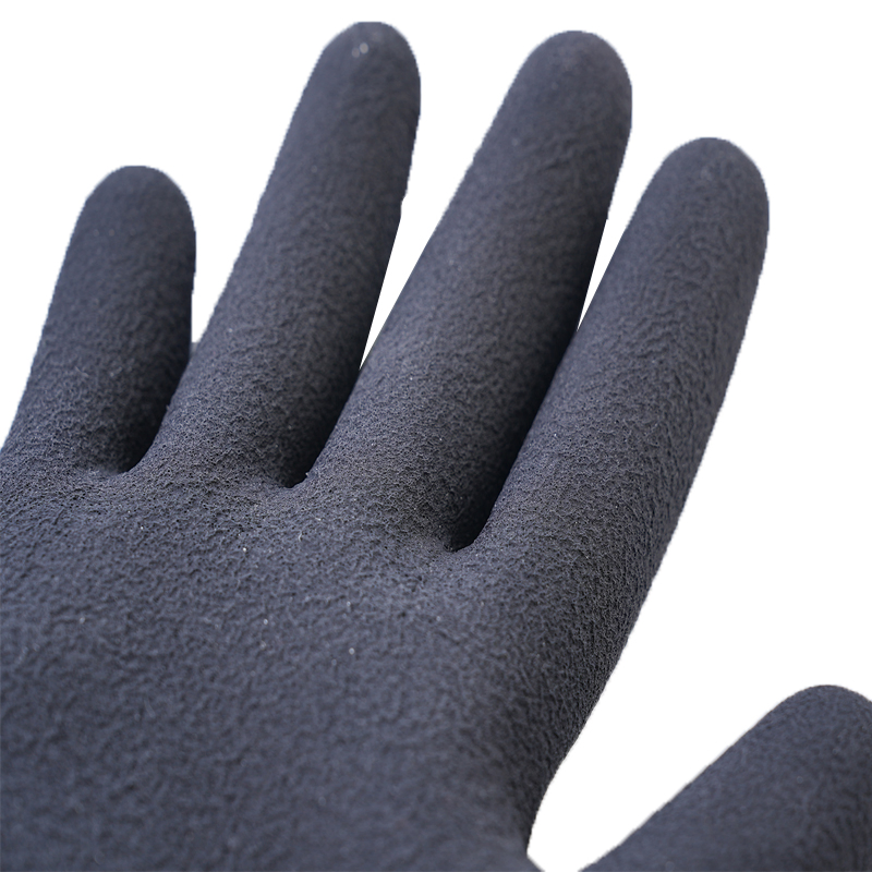 13 gauge fluorescent nylon/polyester liner.Black latex coating.Foam finish children's garden gloves.