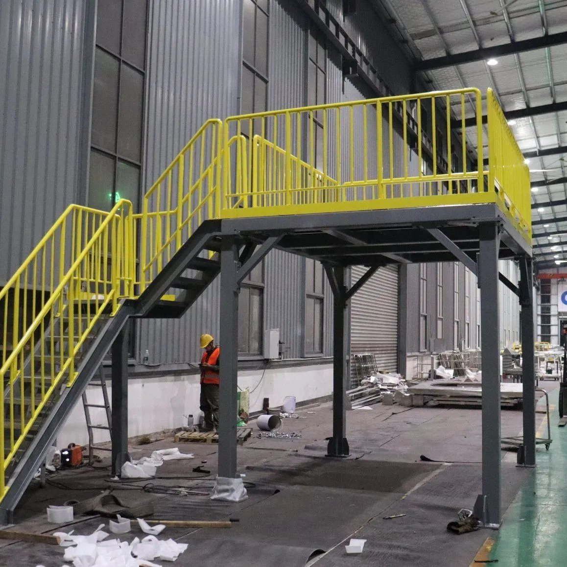 Steel Staircase with Guardrail