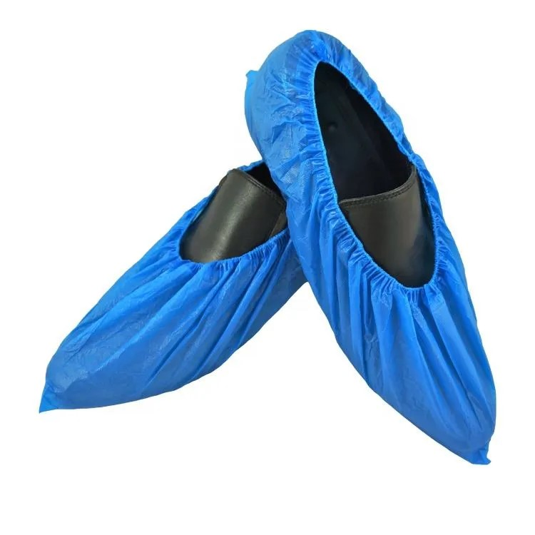 Disposable Blue PE CPE Shoe Cover Non-Woven & Waterproof with Non-Slip for Medical Use
