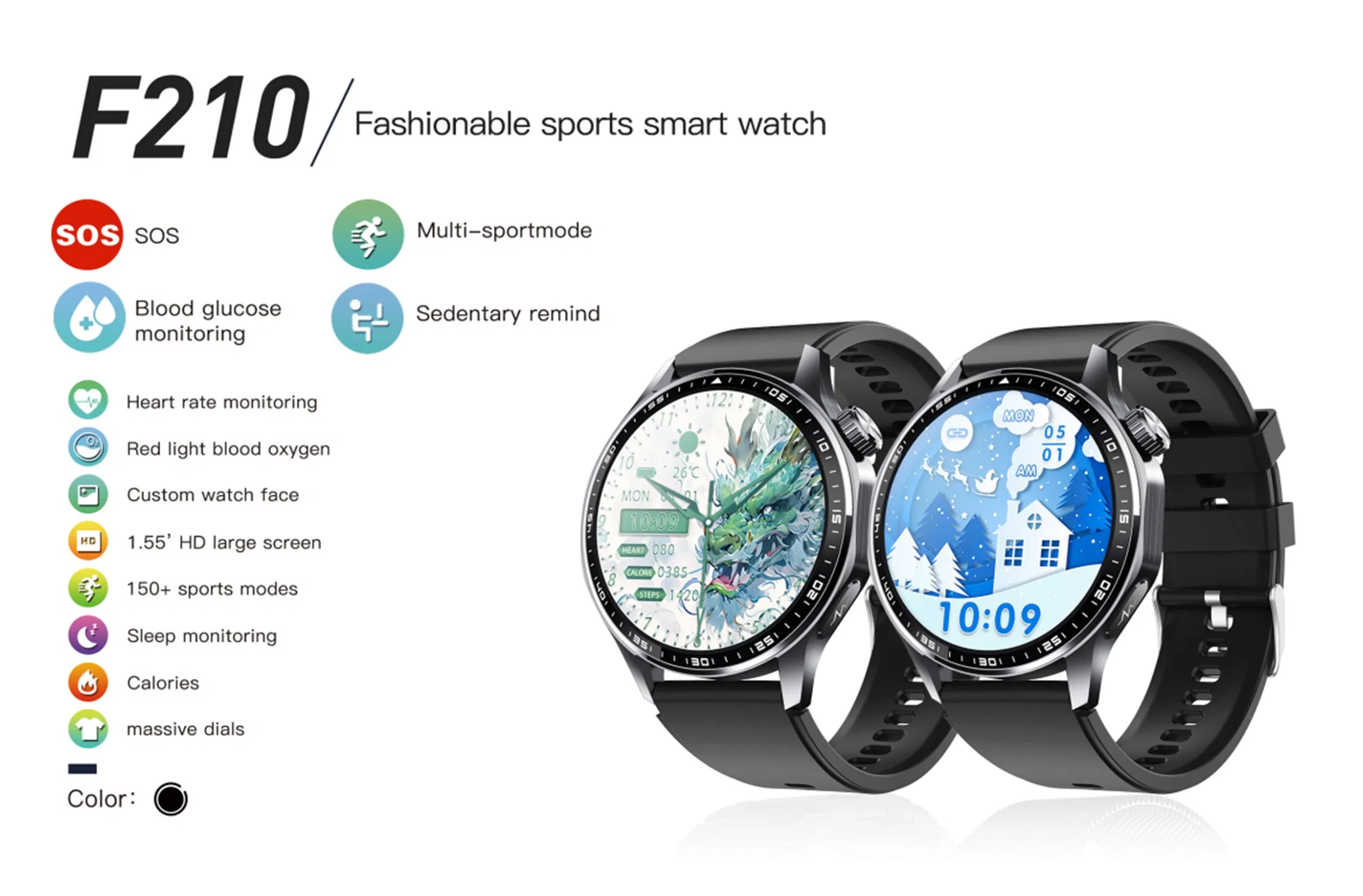 Non-Invasive Blood Glucose Fashionable Sports Smart Watch
