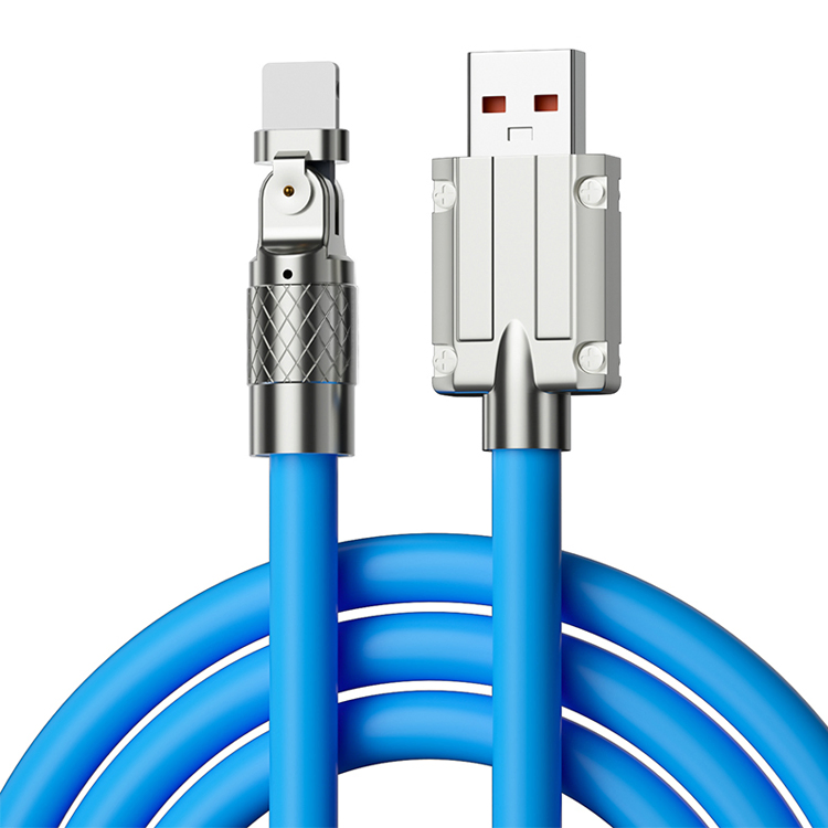 120W Super Fast Charging Cable Metal Zinc Alloy Liquid Silicone Micro USB Type-C Charger Data Cable