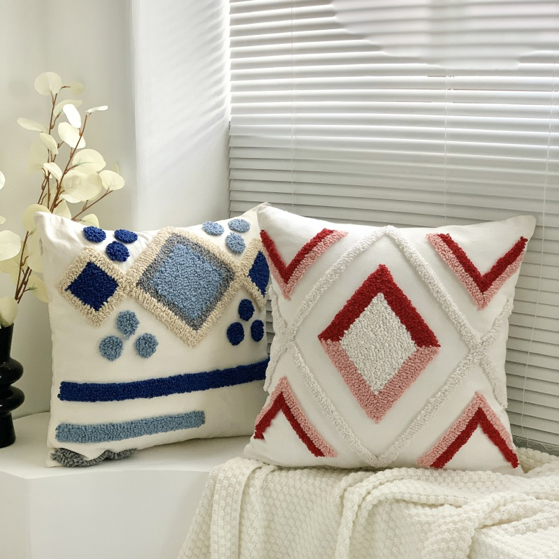 Morocco New Tufted Pillow Geometric Fringe Pillowcase
