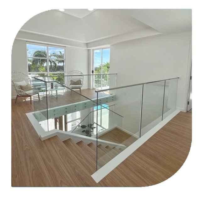 Glass Fence Balustrade for Balcony Porch Swimming Pool Aluminum Fence Handrail