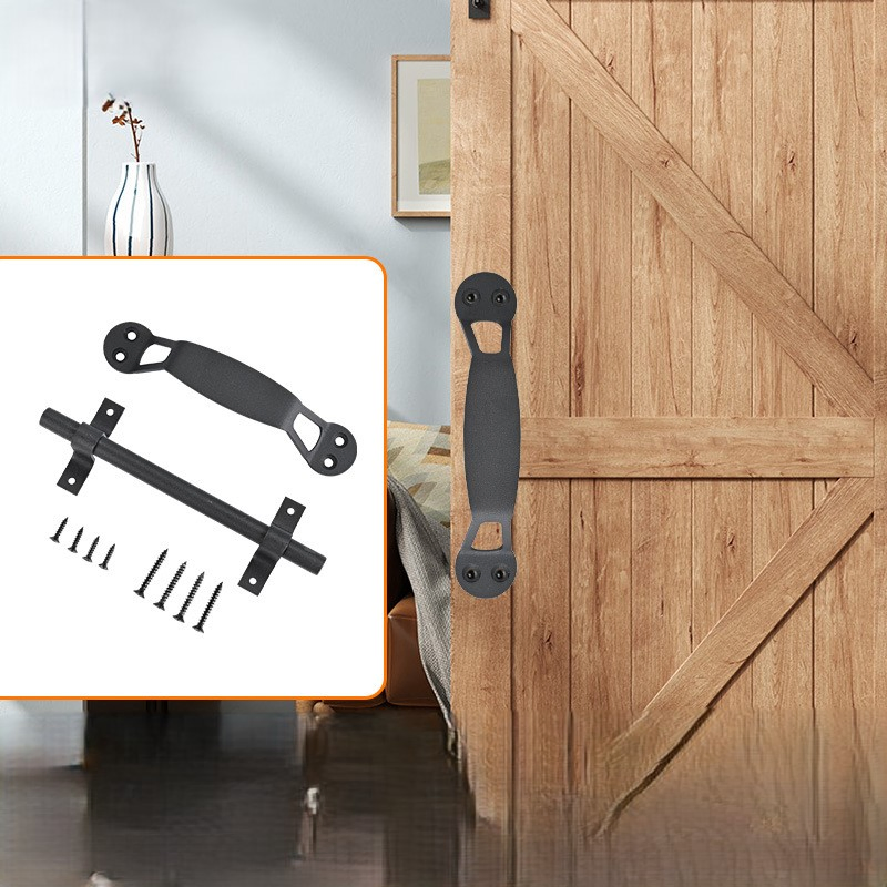 Heavy Duty Rustic Barn Door Handle Custom Steel Pull Push Knob for Furniture Accessories Outdoor Warehouse Powder Coated Easy