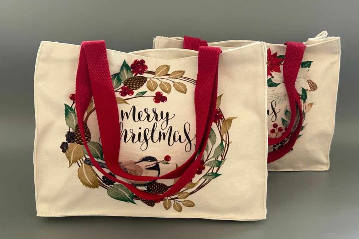 Custom Digital Printed Christmas Handbag Used for Shopping