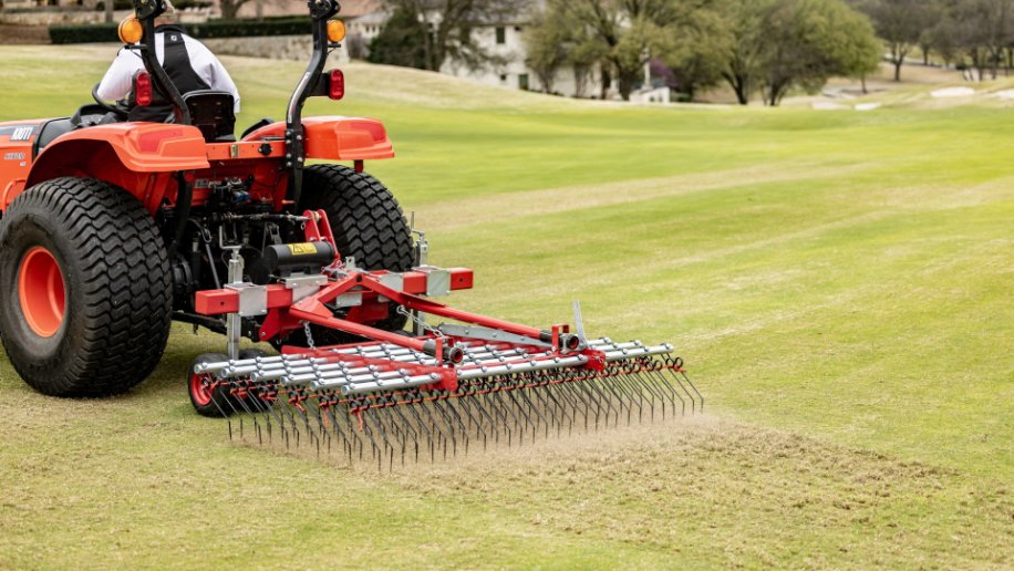 Towed Wide-Width Lawn Rake - Multi-Tine Debris Collector for Professional Turf Care