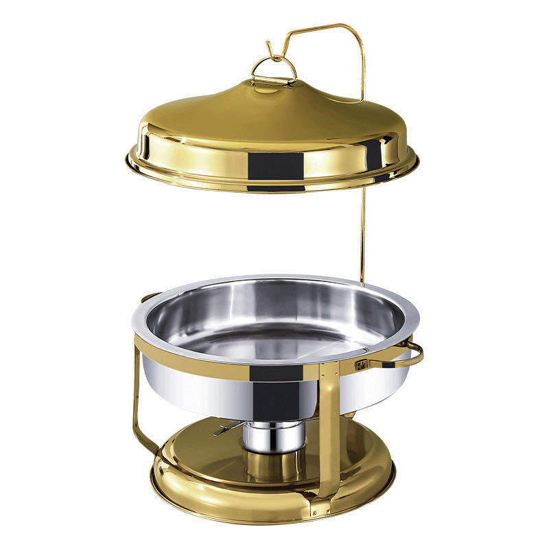 Hotel Restaurant Stainless Steel Buffet Stove with Hot Pot Tableware Food Heating Container and Alcohol Stove