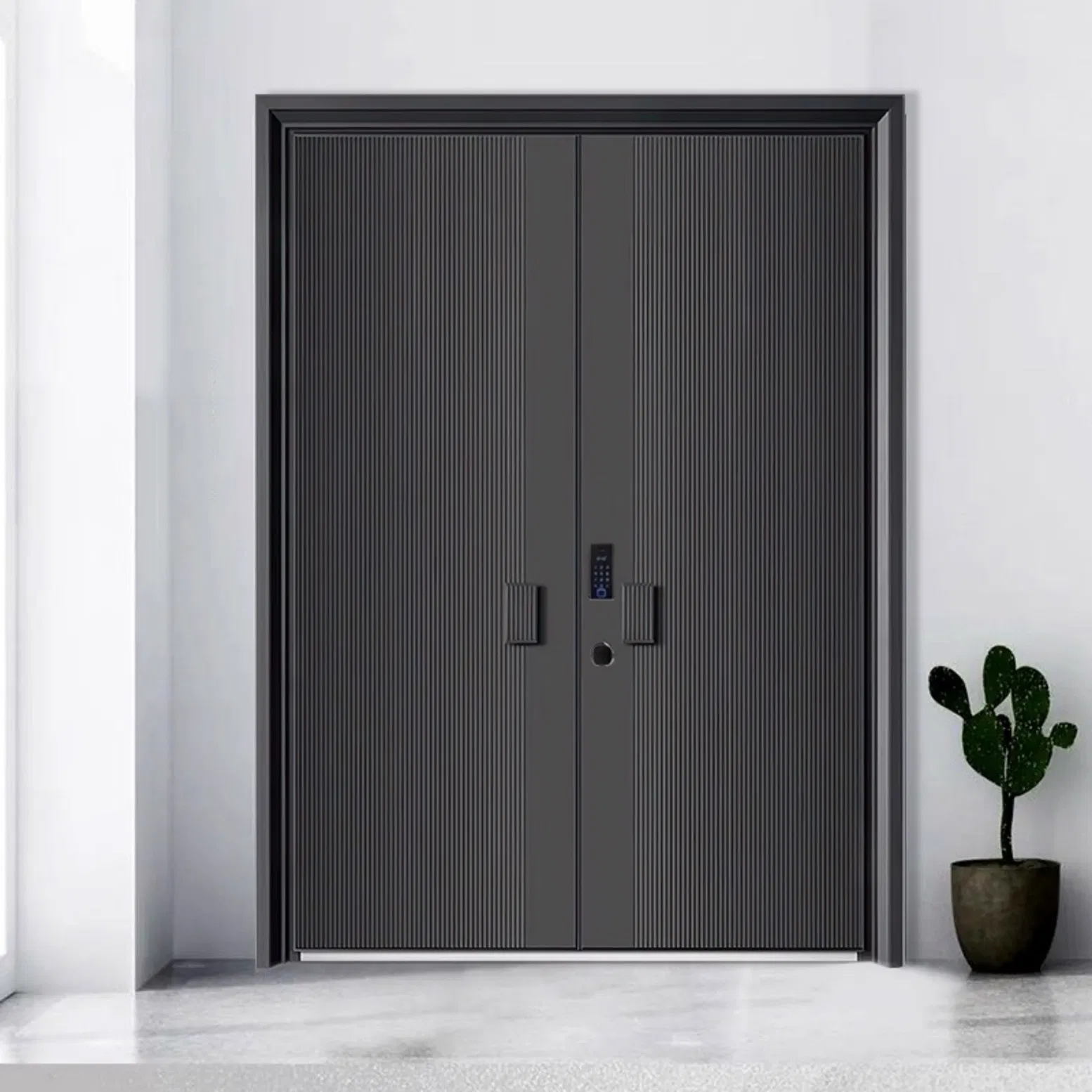 Finished Exterior Aluminium Steel Entry Security Safety Door