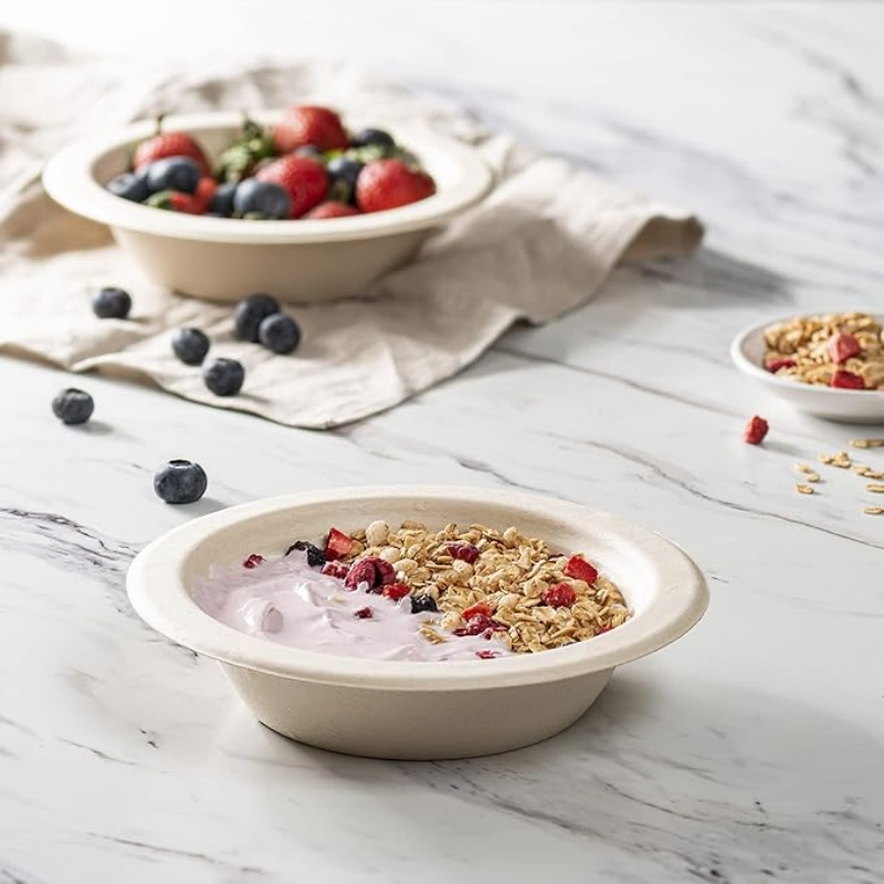 Sustainable 16oz Bagasse Paper Bowls for Eco-Conscious Dining