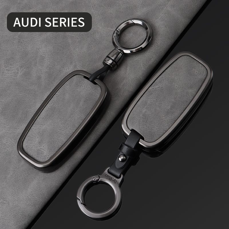 Gunmetal Zinc Alloy Leather Car Key Case