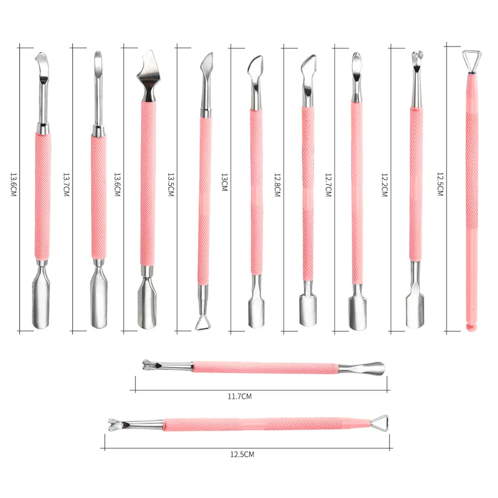 Manicure Supplies Kit Products Nail Art Cleaner Tools Beauty Equipment Stainless Steel Cuticle Pusher