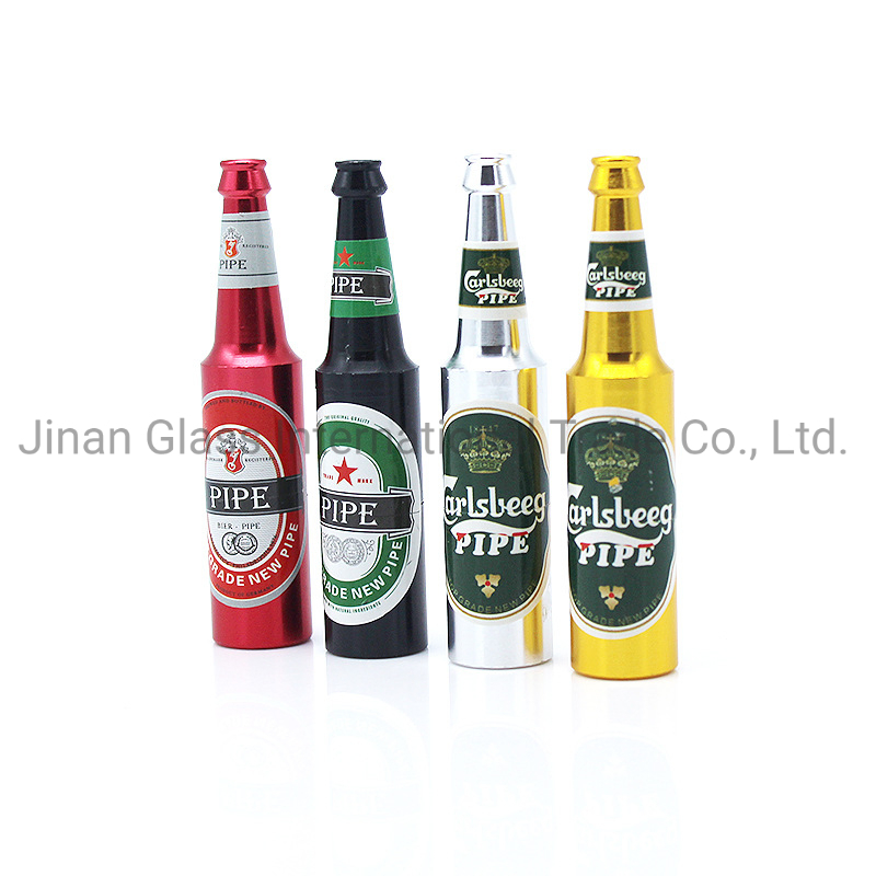 Beer Bottle Pipe Printing Portable Pipe Creative Mini Pipe Glass Pipe