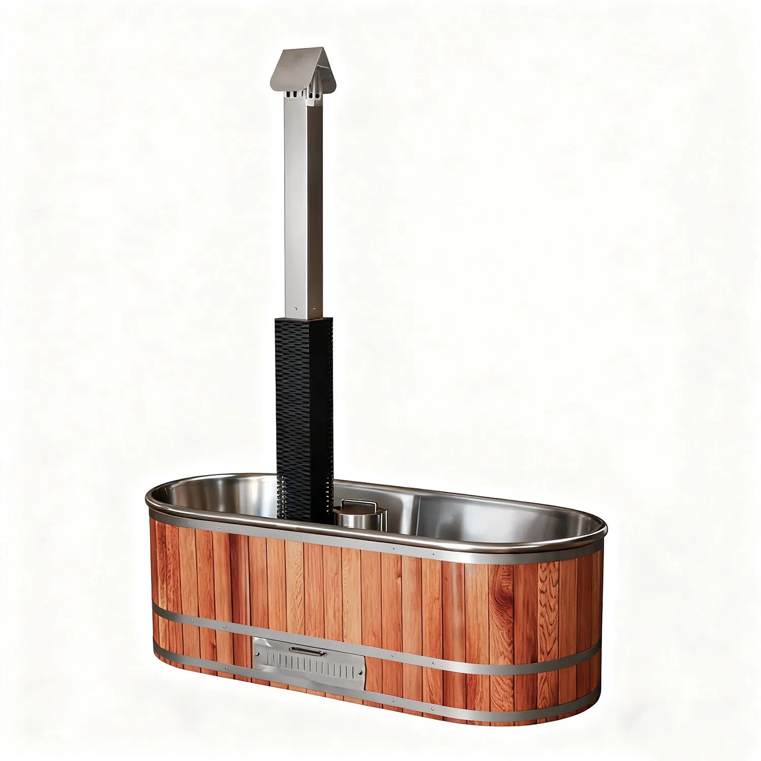 Дровяная купель для 4 человек с гидромассажем