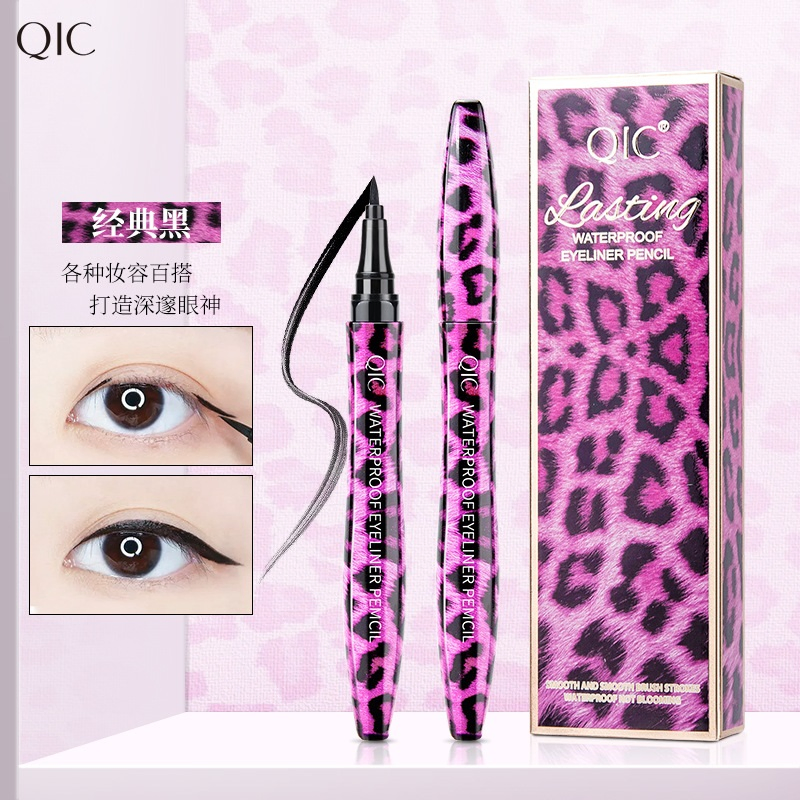 EL14 Qic Douyin The Same Type of Red Leopard Line Eyeliner Pen, Waterproof Non-Halo Dye Quick-Dry Eyeliner Liquid Pen Manufacturers Source