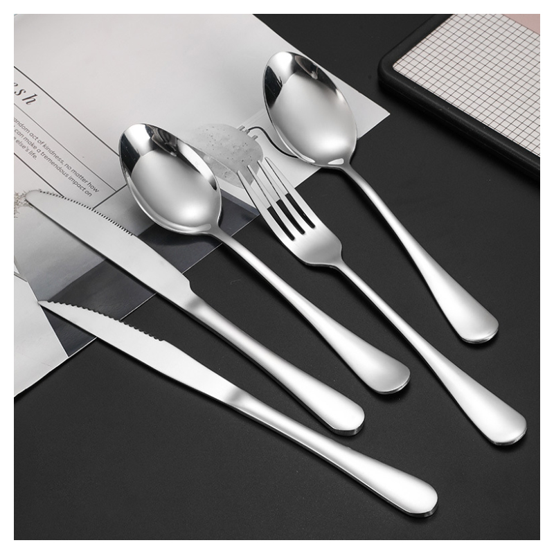 Luxury Stainless Steel Flatware Fork Steak Knife Mirror Polishing Restaurant Cutlery Set