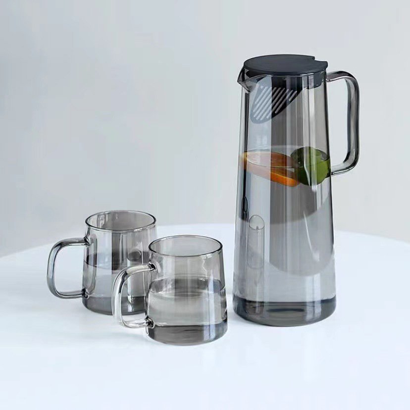 Stylish Borosilicate Glass Lemon Pitcher Refreshing Drinks Kettle