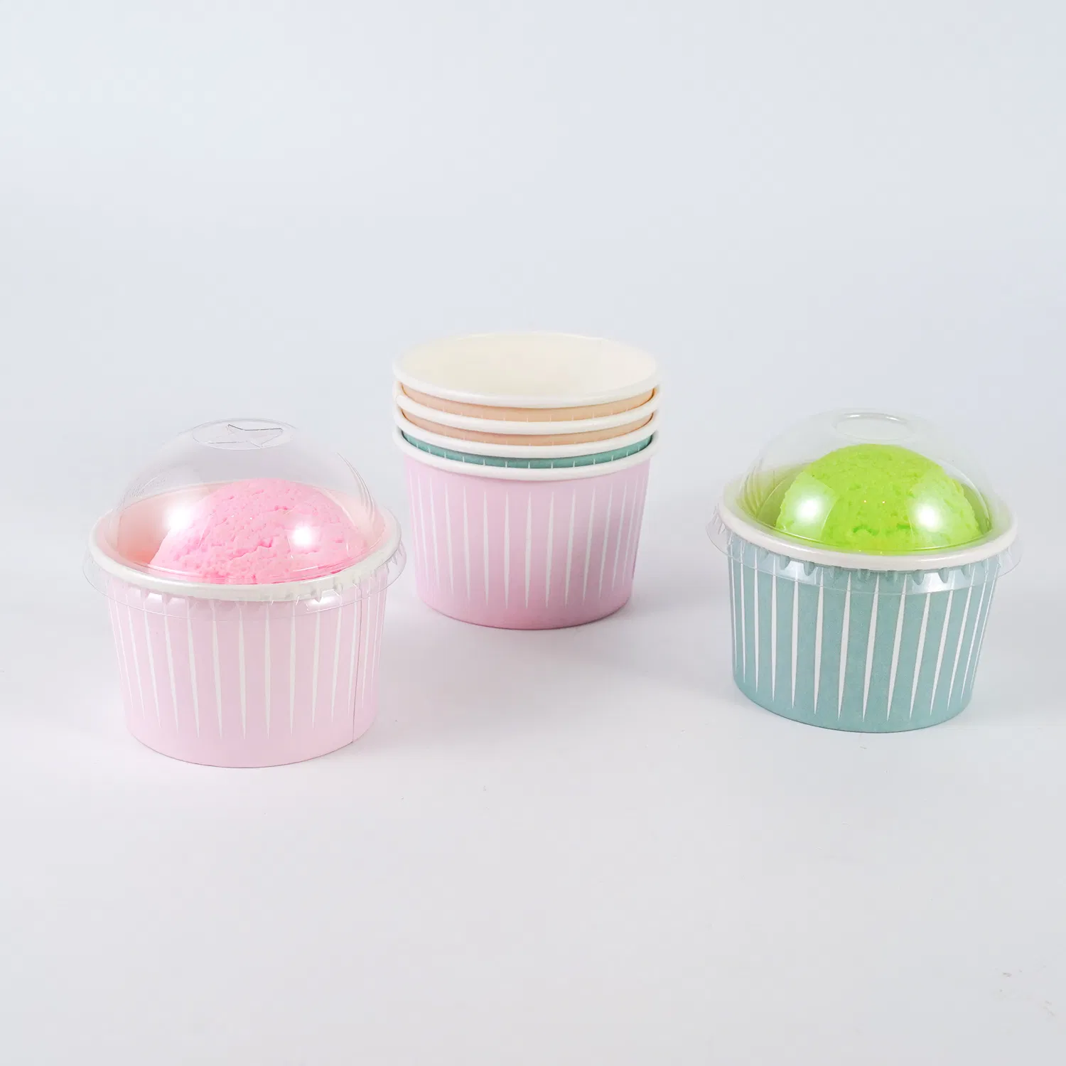 Wholesale High Quality Printing Food Grade Gelato Ice Cream Bowl Container with Dome Lid