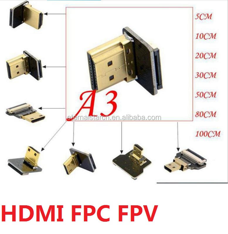 Ультратонкий гибкий микро-HDMI кабель с угловым адаптером 90°