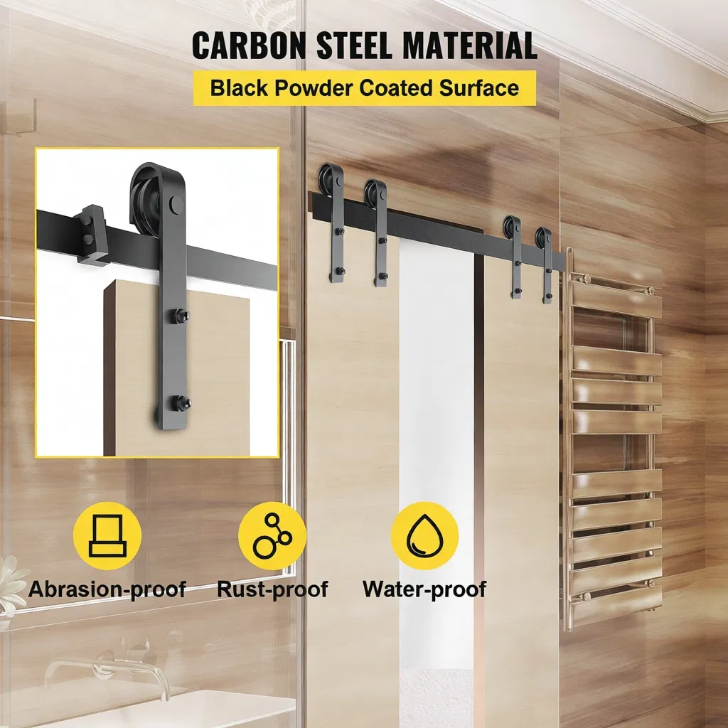 CE Certified 6.6FT Carbon Steel Modern Industrial Sturdy Barn Door Hardware Kit