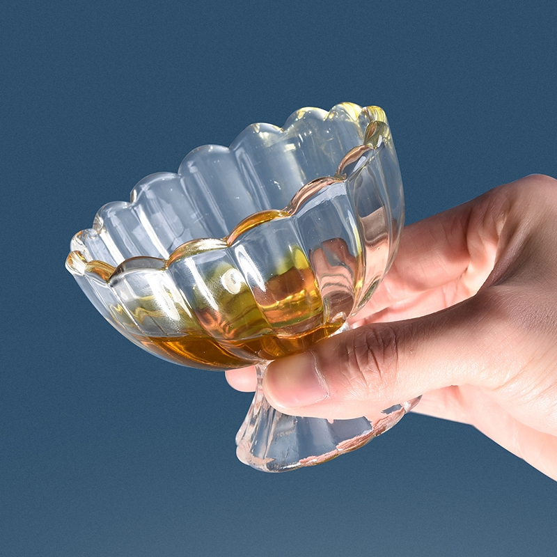 Clear Luxury Thick Mini Trifle Footed Glass Dessert Bowls Crystal Glass Ice Cream Cups Bowl