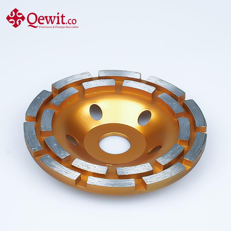 Premium Quality Double Row Diamond Cup Wheel in Black for Metal