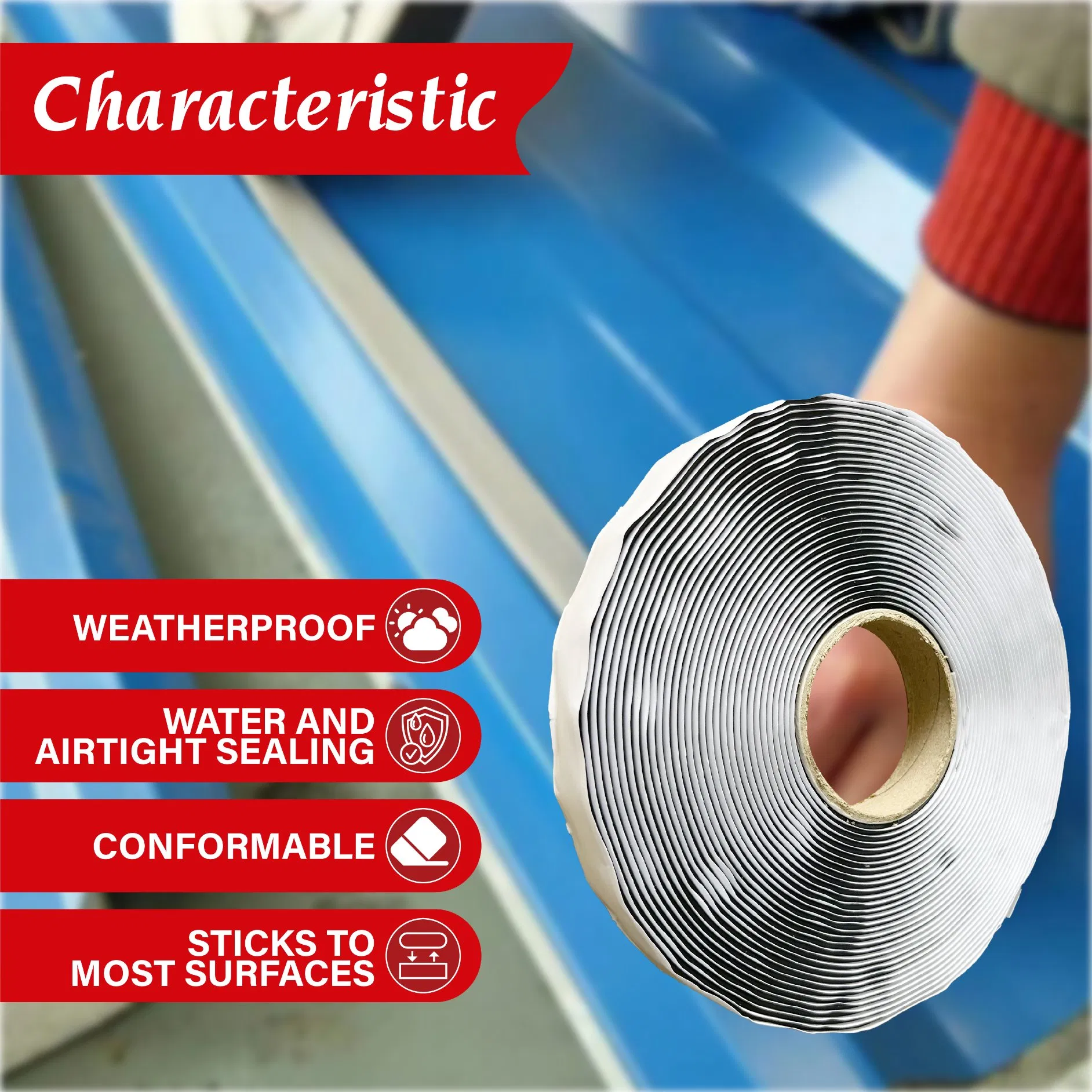 3/8" Butyl Sealant Tape Tight Seal for Leak Proof