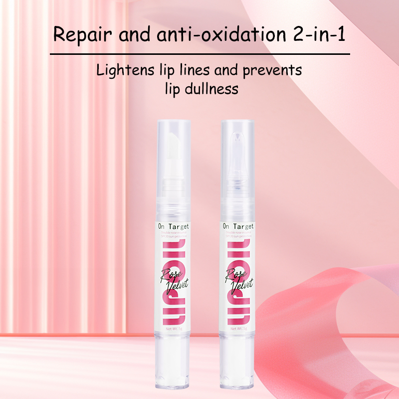 Organic Rose Essential Oil Lip Gel Pen Nourishing Hydration Prevents Cracks & Dry Lines Moisturizing Lip Care
