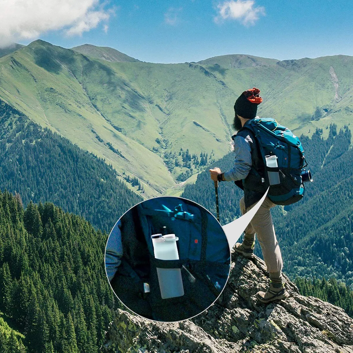 Collapsible Water Bottle BPA Free - 20oz Foldable Water Bottle for Travel, Triple Leak Proof Lightweight Sports Bottle