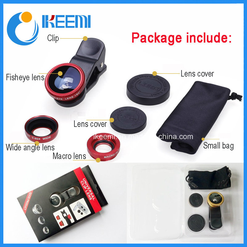 Universal Clip 3 in 1 Fisheye Lens for Mobile Phone
