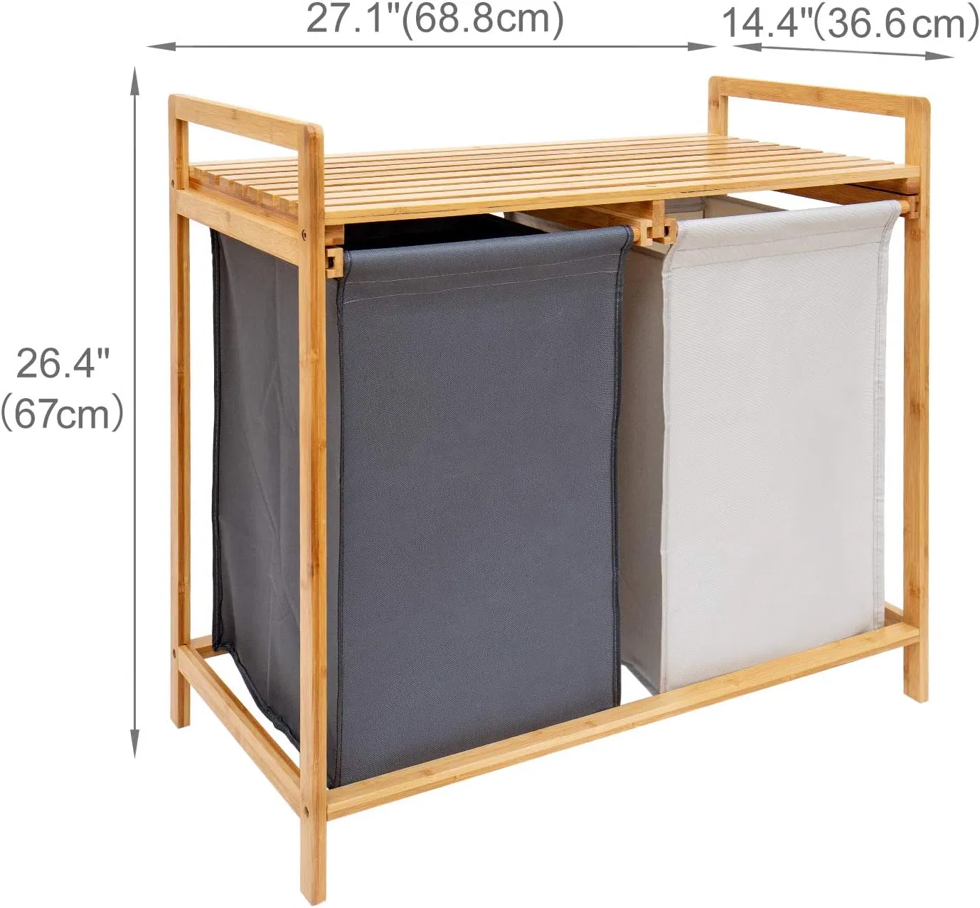Bamboo Household Laundry Room Bedroom Double Drawer Laundry Basket