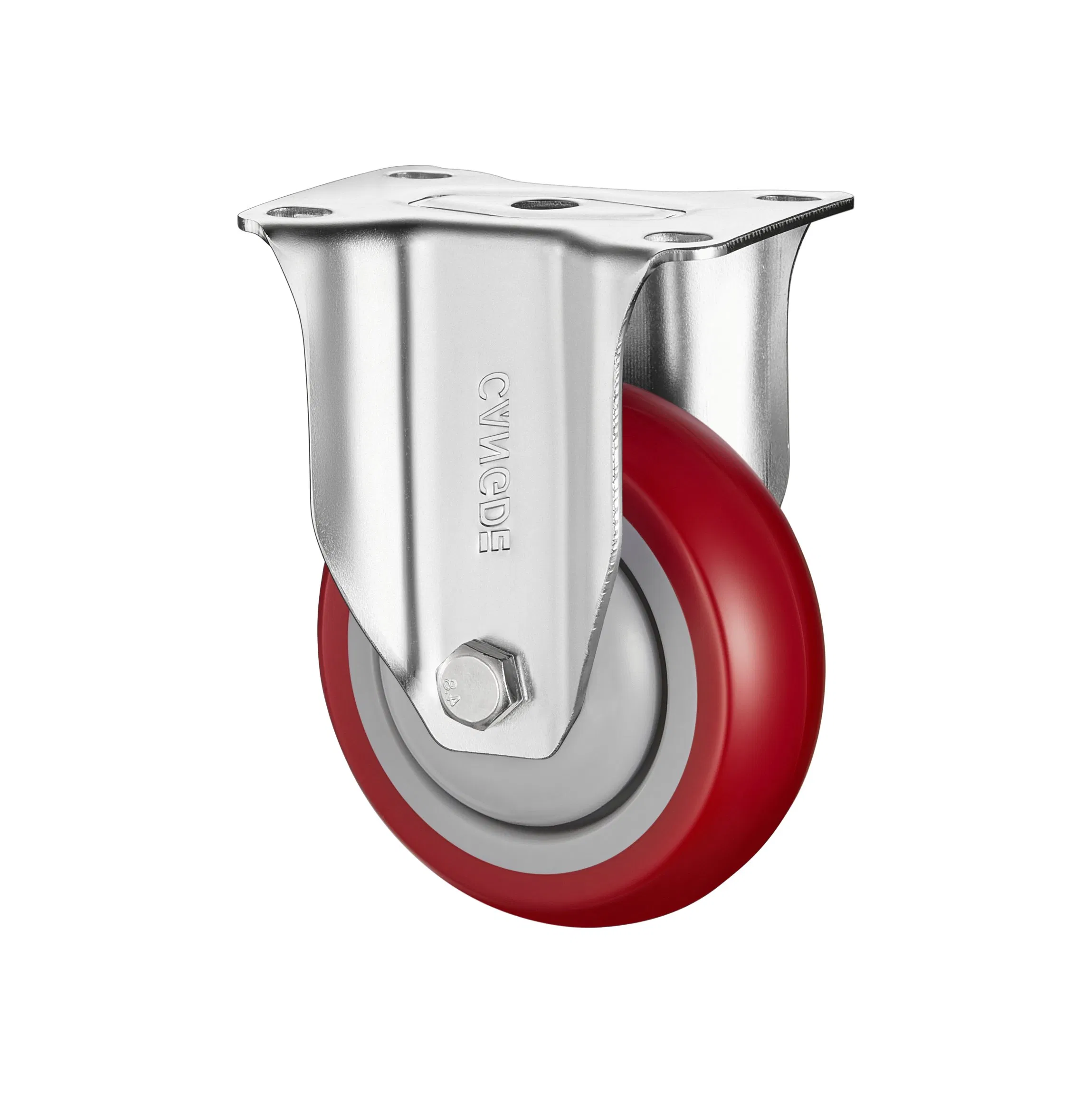 Silent Rolling Medium Duty Casters -Red PU Wheels, 2.5 to 5 Inch,