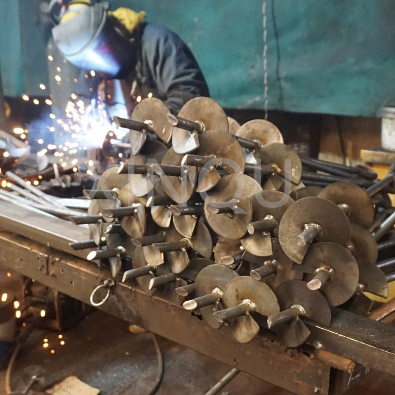 Galvanized+Coating Stakes Helix Spiral Earth Anchors Helical Auger Double Helix Earth Anchor Ground Gripping Auger