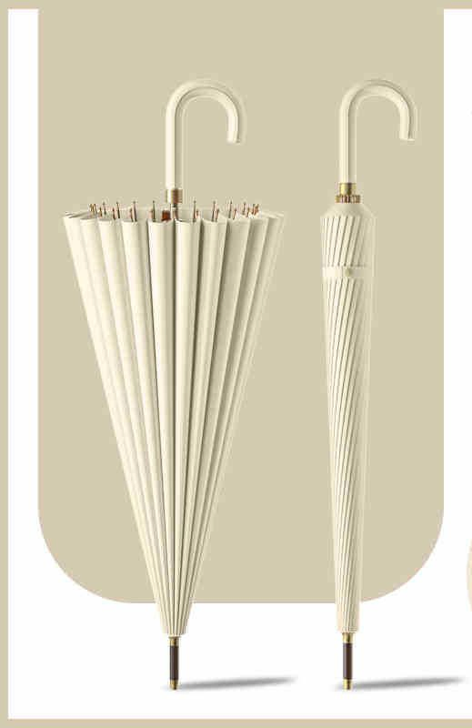 24-Ribbed Blooms Long-Handled Double Extra-Large Windproof Business Straight-Shaft Car Umbrella.