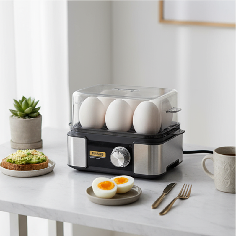 Electric Egg Boiler for 6 Eggs with Auto Shut-off Feature