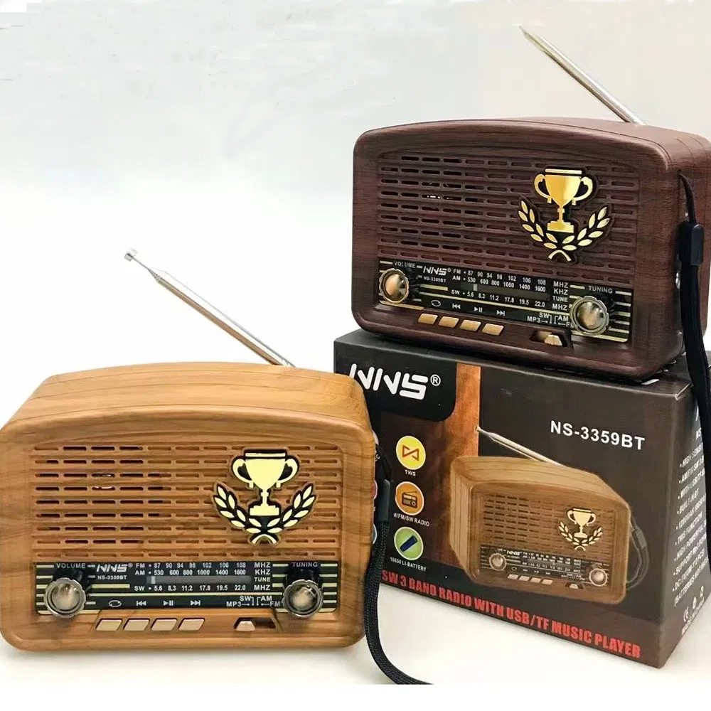 Ретро радио NS-3359BT с Bluetooth, деревянный корпус