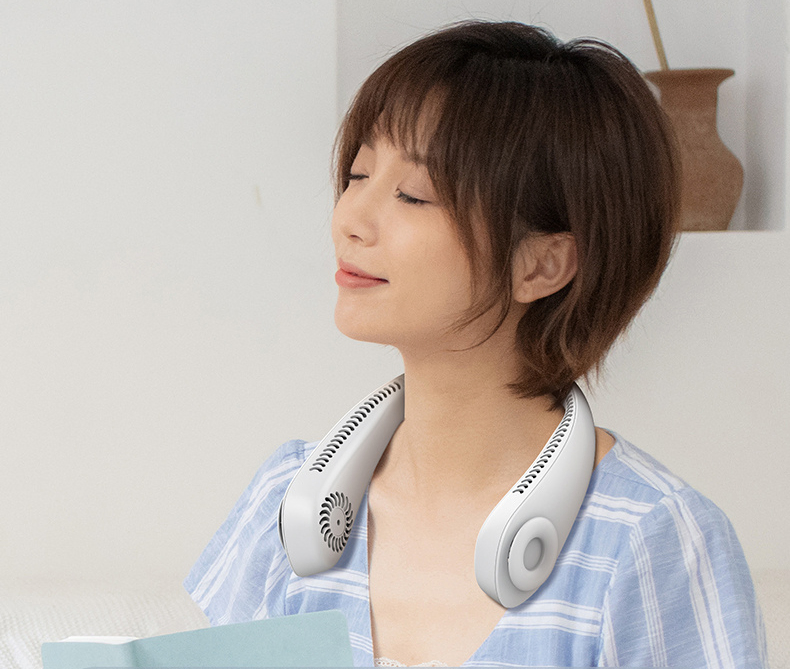 Hot Selling Portable Rechargeable Air Cooling Fan 360 Degree Bladeless Hanging Neck Fan