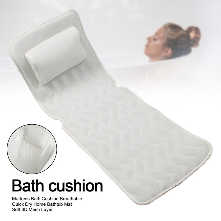 Bathtub 40X55X60cm Bathroom Everyday Presents 300PCS 3D Spacer Mesh Hotels Luxury Bath Pillow with Suction Cups Bath Tap Pillow