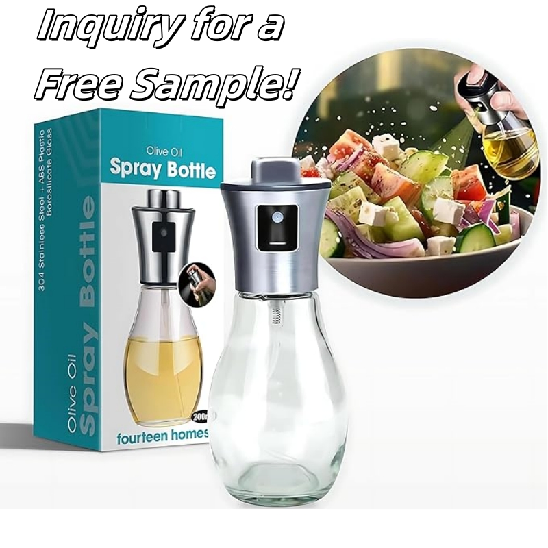 Portable Stainless Steel Oil Sprayer BBQ Glass Olive Oil Dispenser Bottle for Kitchen Use