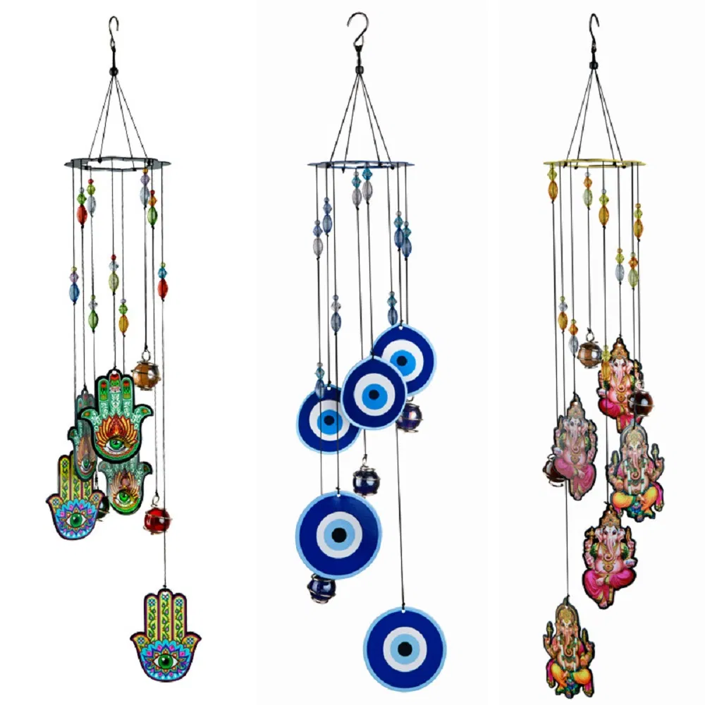 Wind Chime Decoration Alloy Indian Pattern Outdoor Hanging Ornament Wbb18088