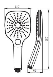 Sanitary Ware 3 Functions Powerfull Boosting Spray New Liquid Silicone Nozzles Square Bathroom Shower with Button Control for People Easy Operation