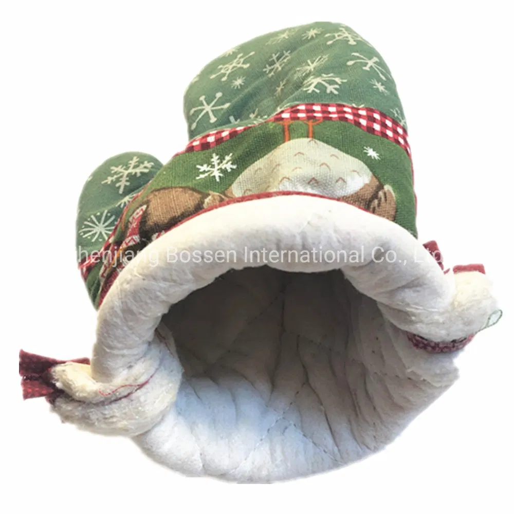 OEM Custom Print Polyester Cotton Oven Mitts Glove Oven Mitten