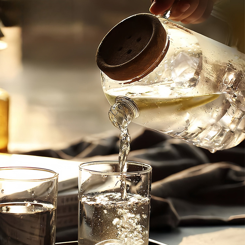 800ml 1200ml 1800ml Large Capacity Summer Iced Fruits Tea Maker Water Jug Pitcher with Cork Lid Kettle