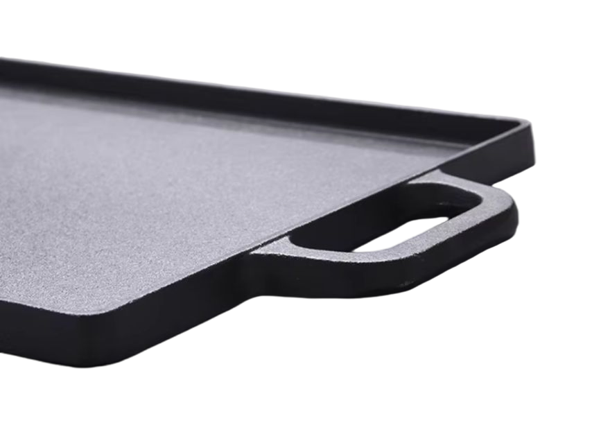 Practical Double Burner Cast Iron Griddle for Breakfast and Outdoor Cooking