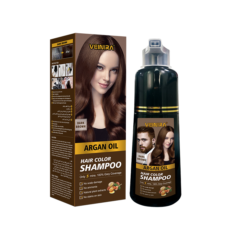 100% No Stain Skin No Ammonia Factory Manufacturer OEM Veinira Hair Dye Shampoo
