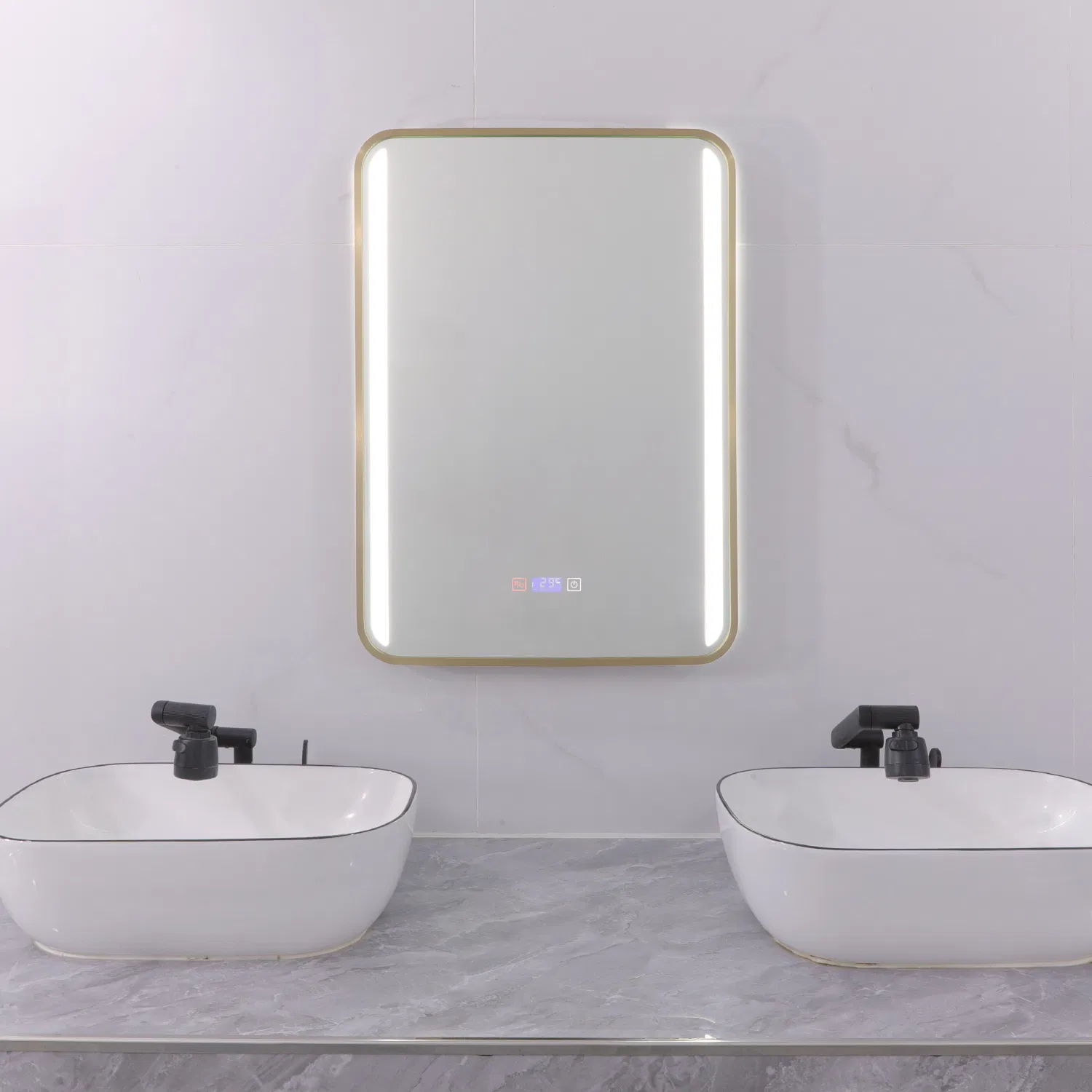 Gold Aluminium Safety Smart Sensor High-End 2025 Newly Bathroom Mirror with Light
