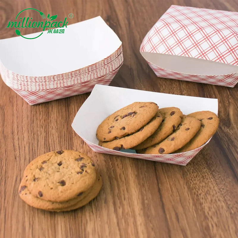 Custom Printed Brown Paper Tray for Branding Logo Promotion Packaging Display