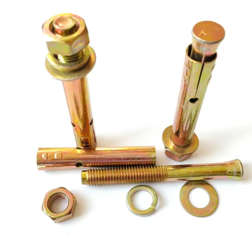Yellow Zinc Plated Expansion M6-M20 Galvanized Expansion Wedge Anchor Bolt Sleeve Anchor